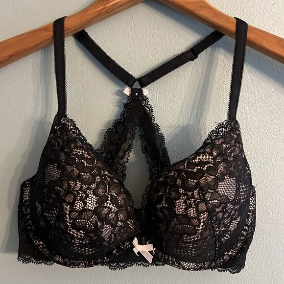 Victoria’s Secret sexy black lace push-up lace bra Women’s 32D 32 D - Picture 2 of 13